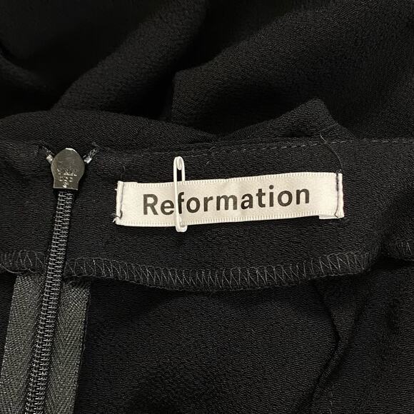 Reformation Alsie Cutout Side Slit Midi Dress in Black Size 0 - Picture 5 of 8